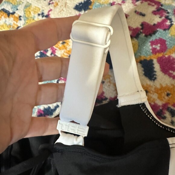 TA3 Lifty Contour One Piece Underwire Swimsuit Womens Size L Black Wht Slimming - Picture 2 of 7